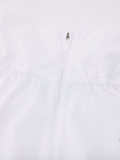 Ruffle Hem zip-up jumper - White