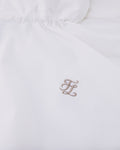 Ruffle Hem zip-up jumper - White