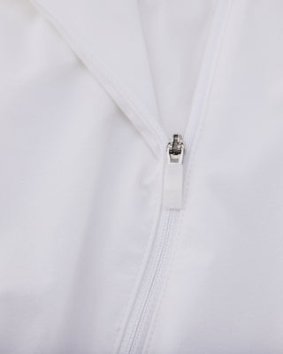 Ruffle Hem Zip-Up Jumper - White