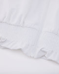 Ruffle Hem zip-up jumper - White