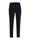 Back band straight fit pants - Black