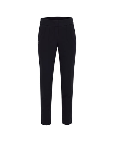 Back band straight fit pants - Black