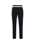 Back band straight fit pants - Black