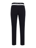 Back band straight fit pants - Black