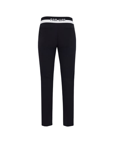 Back band straight fit pants - Black