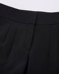 Back band straight fit pants - Black
