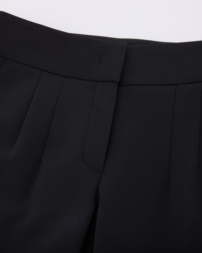 Back band straight fit pants - Black