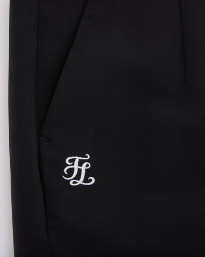 Back band straight fit pants - Black