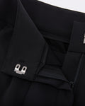 Back band straight fit pants - Black