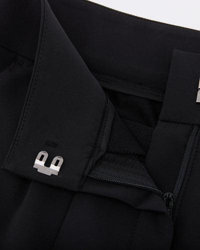 Back band straight fit pants - Black