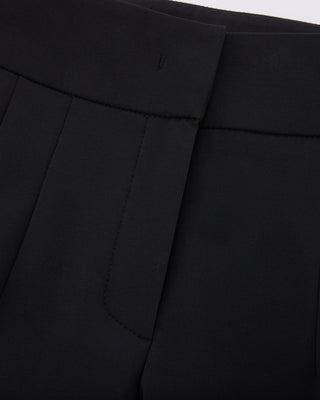 Back Band Straight Fit Pants - Black