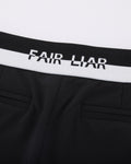 Back band straight fit pants - Black