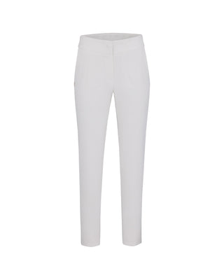 Back Band Straight Fit Pants - White