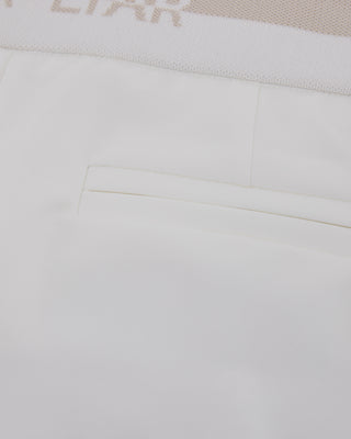 Back Band Straight Fit Pants - White
