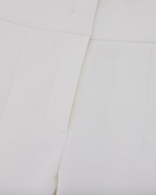 Back Band Straight Fit Pants - White