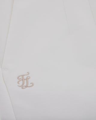 Back Band Straight Fit Pants - White