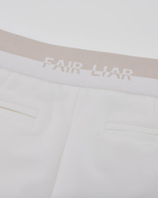 Back Band Straight Fit Pants - White