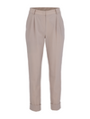 Pintuck turn-up pants - Beige