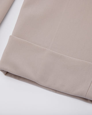 Pintuck Turn-Up Pants - Beige