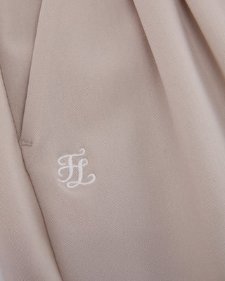 Pintuck Turn-Up Pants - Beige