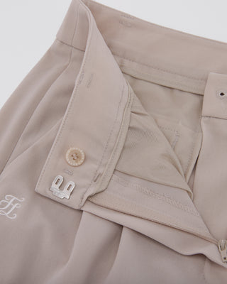 Pintuck Turn-Up Pants - Beige