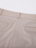 Pintuck turn-up pants - Beige