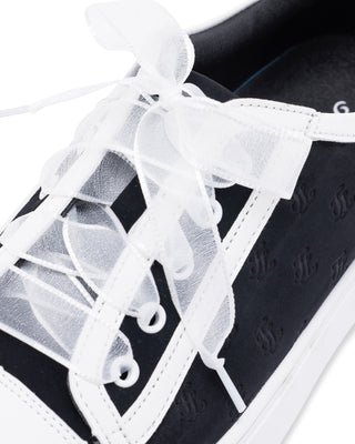 Organza Shoe Lace Logo Sneakers - Black