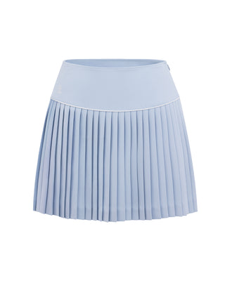 [FL Signature] Fair Liar Silk Twisted Flare Pleated Skirt - Light Blue