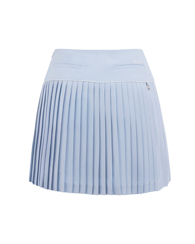 [FL signature] Silk twisted flare pleated skirt - Light Blue