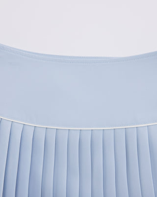 [FL Signature] Fair Liar Silk Twisted Flare Pleated Skirt - Light Blue