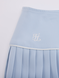 [FL signature] Silk twisted flare pleated skirt - Light Blue