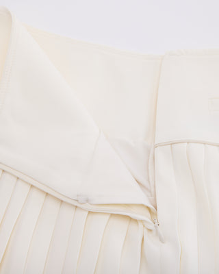 [FL Signature] Fair Liar Silk Twisted Flare Pleated Skirt - Cream