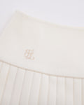 [FL signature] Silk twisted flare pleated skirt - Cream