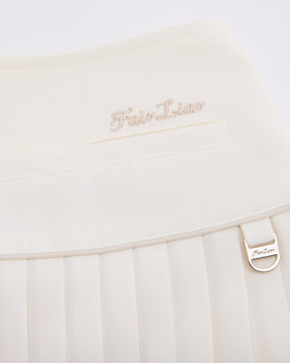 [FL Signature] Fair Liar Silk Twisted Flare Pleated Skirt - Cream