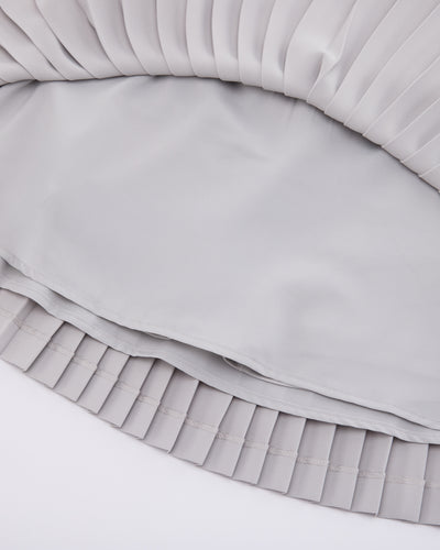 [FL signature] Silk twisted flare pleated skirt - Grey