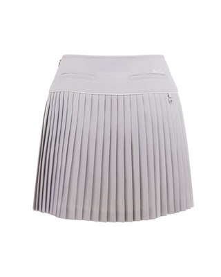 [FL Signature] Fair Liar Silk Twisted Flare Pleated Skirt - Grey