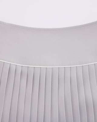 [FL Signature] Fair Liar Silk Twisted Flare Pleated Skirt - Grey