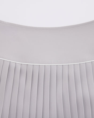 [FL signature] Silk twisted flare pleated skirt - Grey