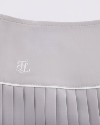 [FL Signature] Fair Liar Silk Twisted Flare Pleated Skirt - Grey