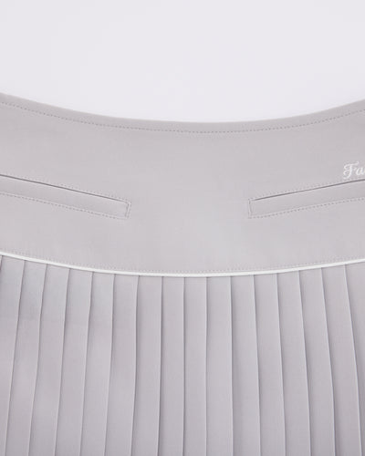 [FL signature] Silk twisted flare pleated skirt - Grey
