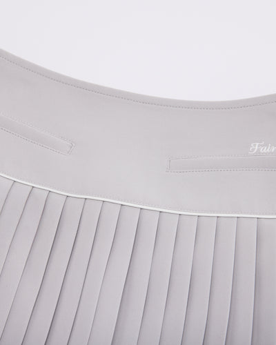[FL signature] Silk twisted flare pleated skirt - Grey