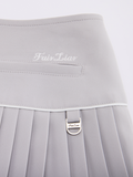 [FL signature] Silk twisted flare pleated skirt - Grey