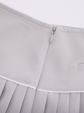 [FL signature] Silk twisted flare pleated skirt - Grey