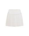 [FL signature] Silk twisted flare pleated skirt - White