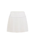 [FL signature] Silk twisted flare pleated skirt - White