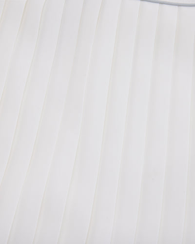 [FL signature] Silk twisted flare pleated skirt - White