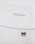 [FL signature] Silk twisted flare pleated skirt - White