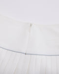 [FL signature] Silk twisted flare pleated skirt - White