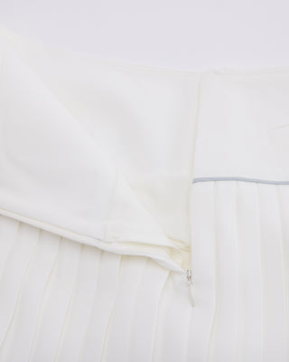 [FL Signature] Fair Liar Silk Twisted Flare Pleated Skirt - White