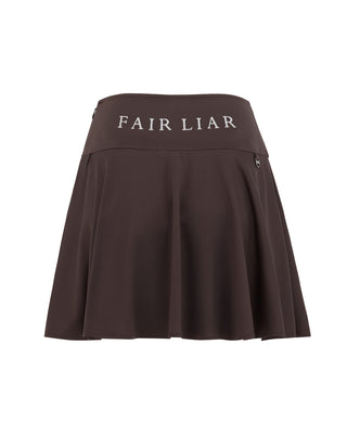 High waist jersey flared skirt - Brown